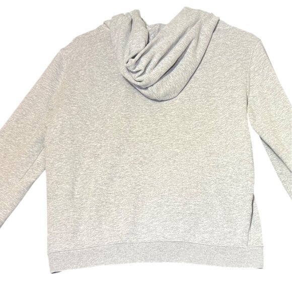 American Eagle Hoodie Womens Medium Grey Pink Logo Casual Sweatshirt Cozy Trendy - Picture 2 of 13